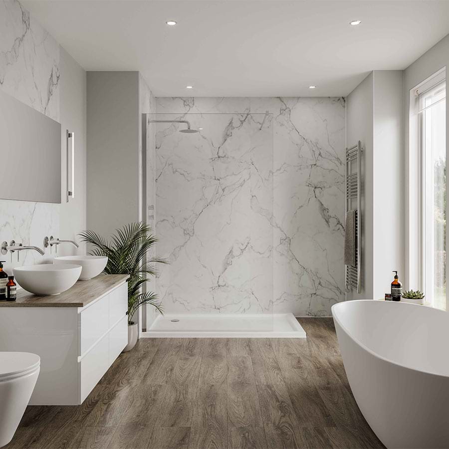 Calacatta Marble badkamer wandpaneel