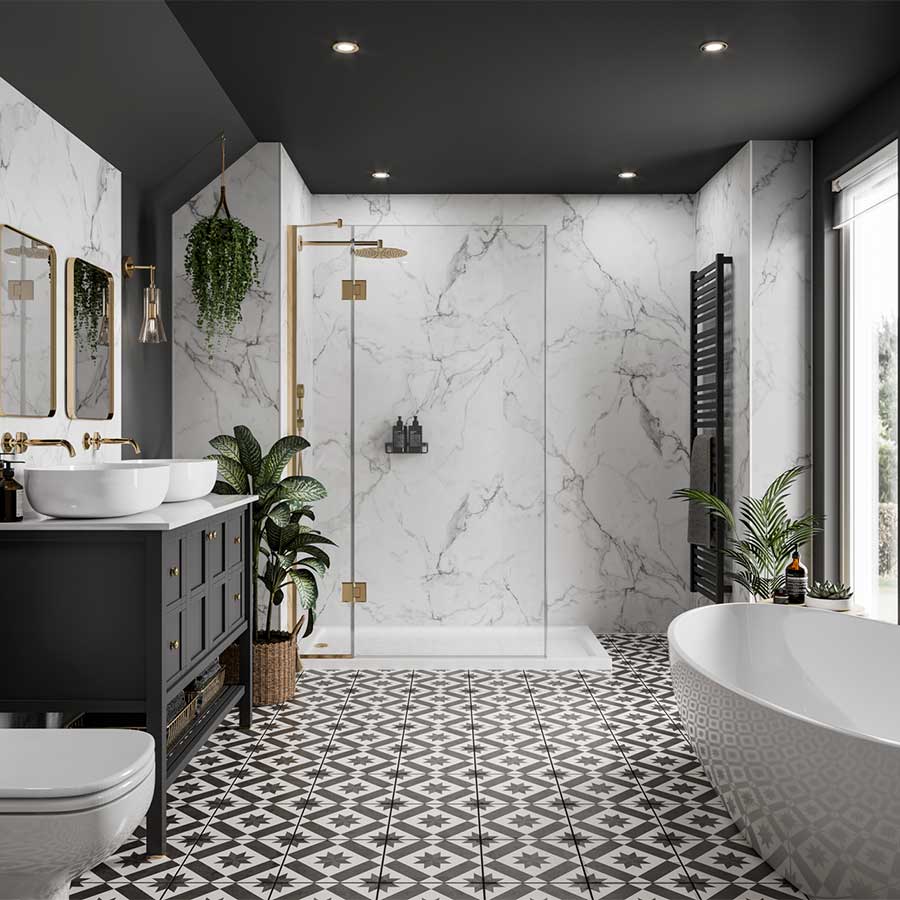 Calacatta Marble badkamer wandpaneel