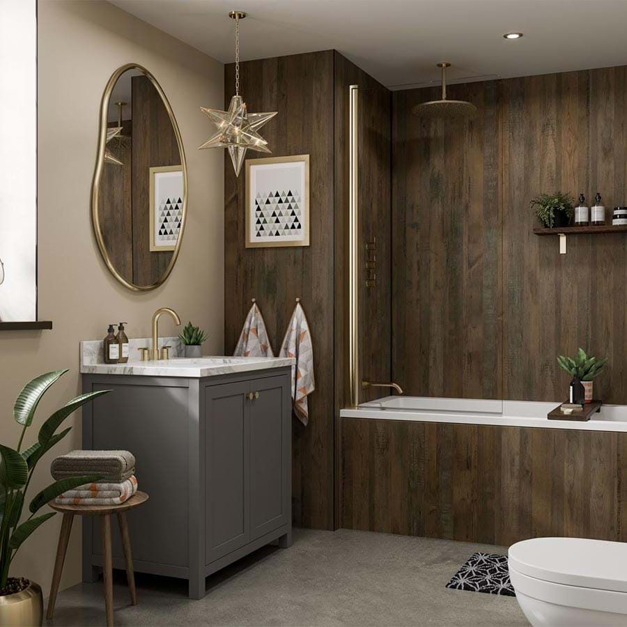 Salvaged Planked Elm Wandpanelen