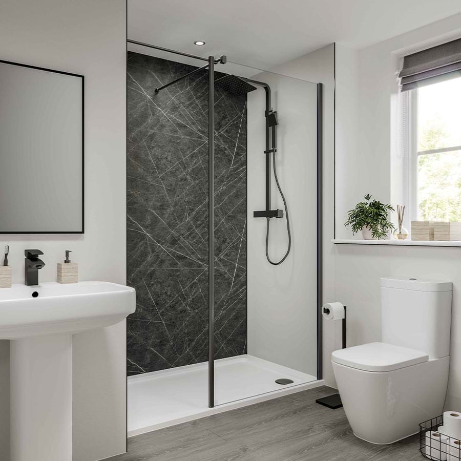 Dove Grey Nero Grafite Wandpanelen voor de douche